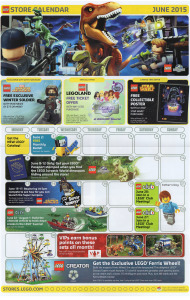 June 2015 LEGO Store Calendar Front