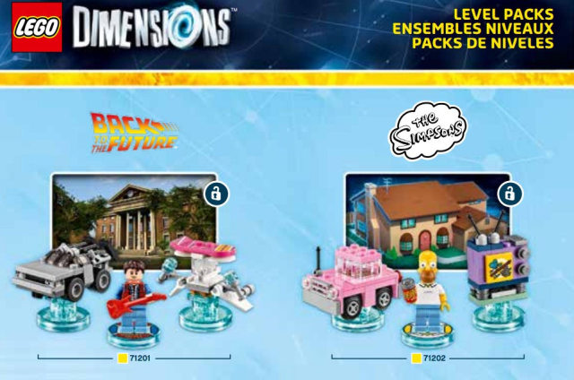 LEGO Dimensions Back to the Future and Simpsons Level Packs 71201 71202