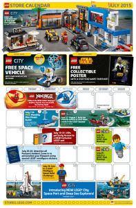 July 2015 LEGO Store Calendar