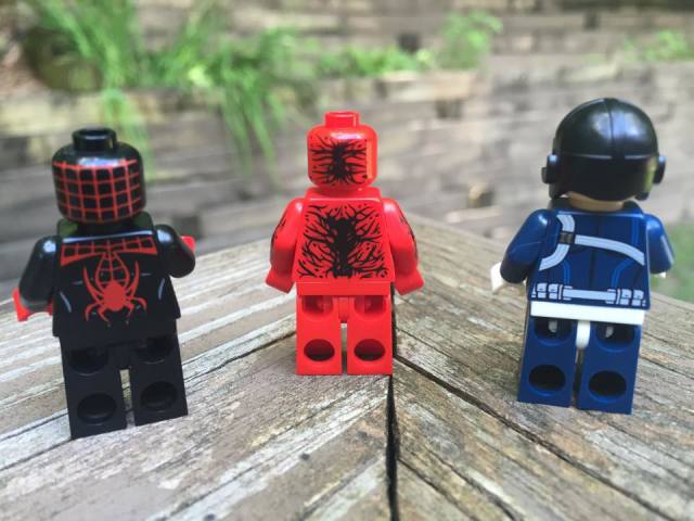 76036 LEGO Minifigures Carnage Miles Morales Shield Agent Backs