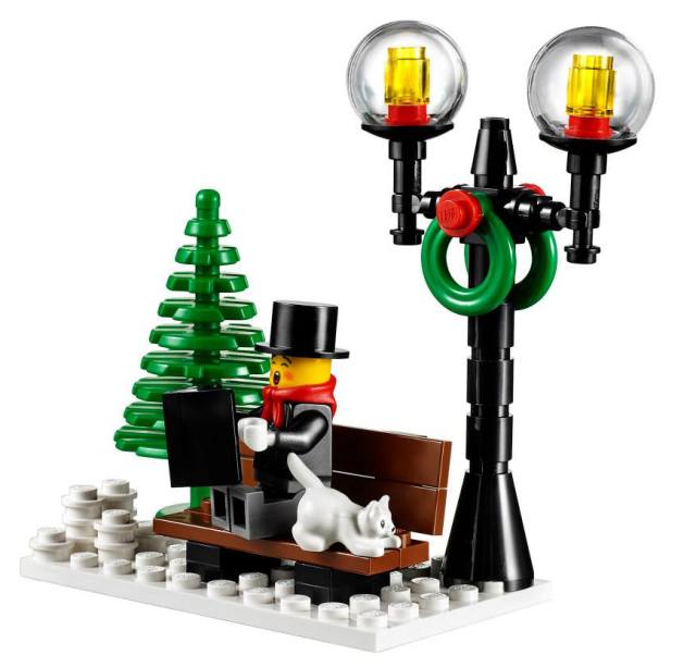 LEGO 10249 Cat with Printed Face and Caroler Minifigure