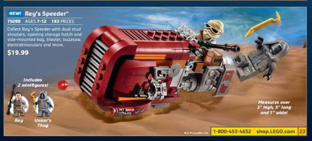 LEGO Episode 7 Rey's Speeder Set Star Wars The Force Awakens