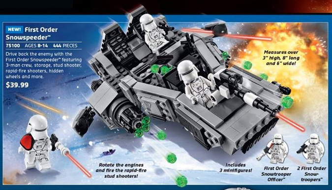 LEGO Wars Episode VII First Order Snowspeeder Bricks and Bloks