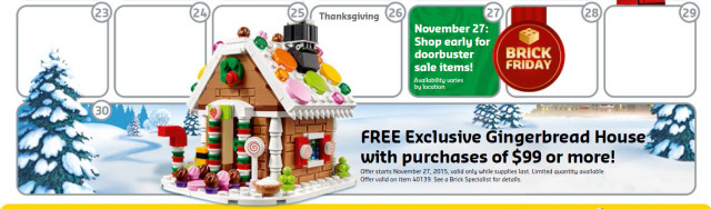 Free Exclusive LEGO Gingerbread House November 2015