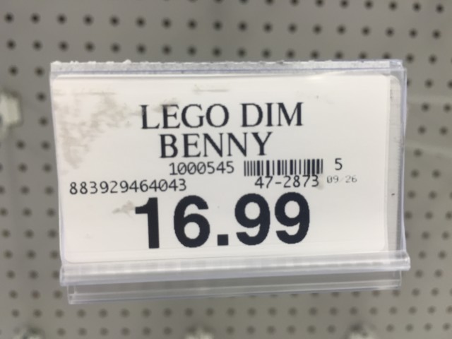 Toys R Us LEGO Dimensions Benny Fun Pack Price Tag