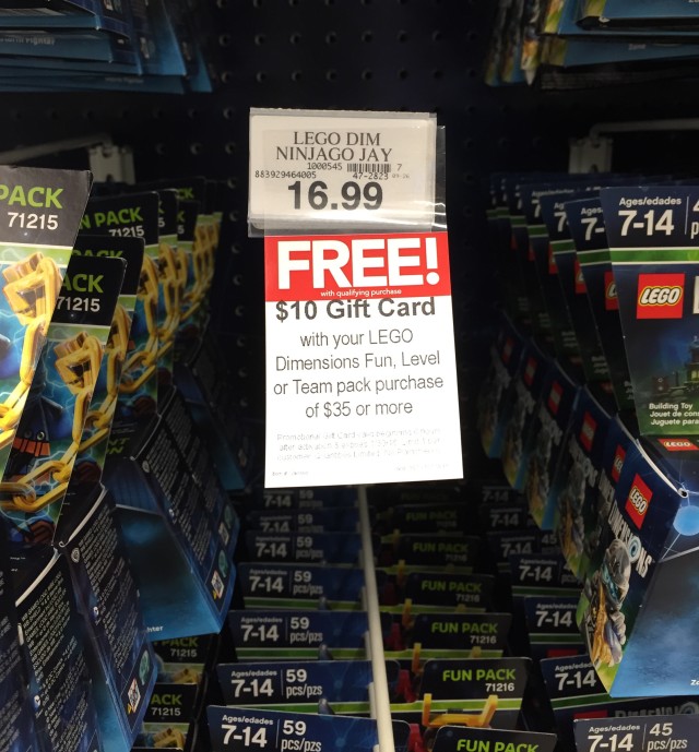 Toys R Us Gift Card free with LEGO Dimensions Purchase
