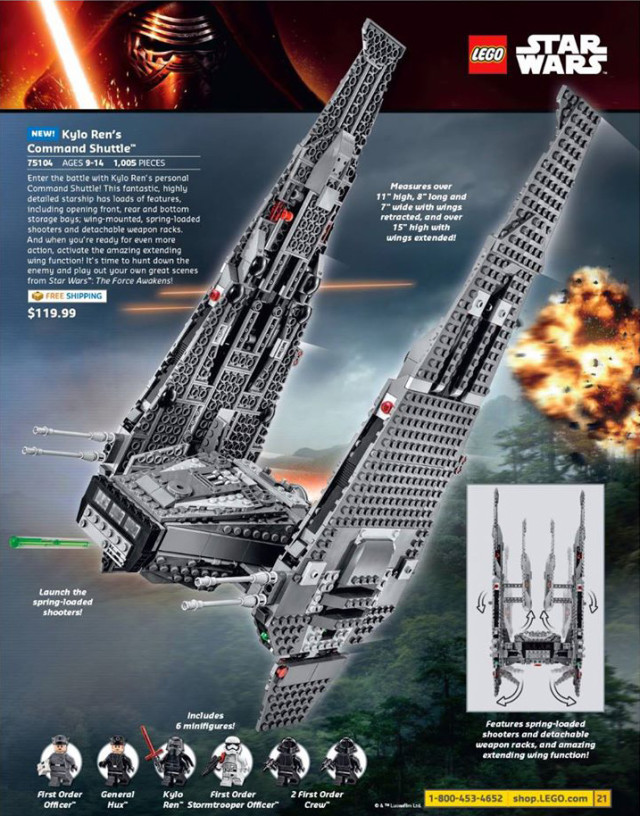 Kylo Ren's Attack Shuttle LEGO Star Wars The Force Awakens Set