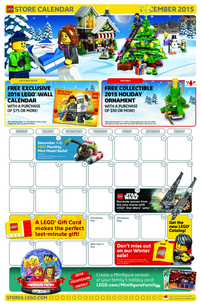 Lego Promo Calendar Printable Template Calendar