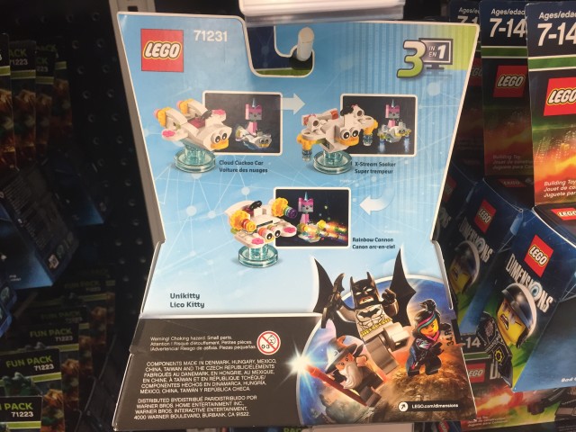Packaging Back Unikitty LEGO Dimensions Fun Pack