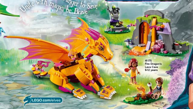 LEGO Elves Fire Dragon's Lava Cave 41176 Winter 2016 Set