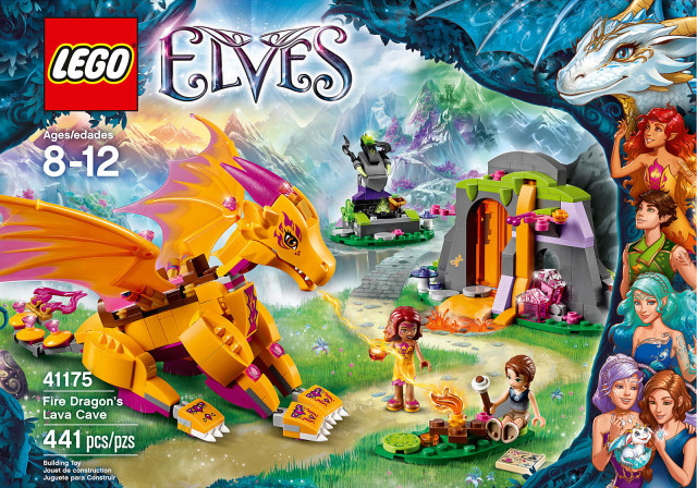 LEGO Elves 2016 Fire Dragon's Lava Cave 41175 Box