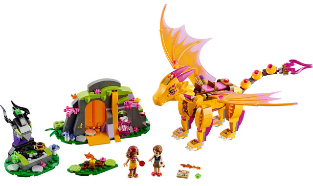 LEGO Elves Fire Dragon's Lava Cave 41175 Set Contents